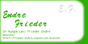 endre frieder business card